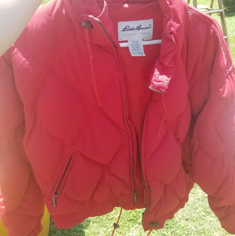Eddie Bauer Red Puffer Coat